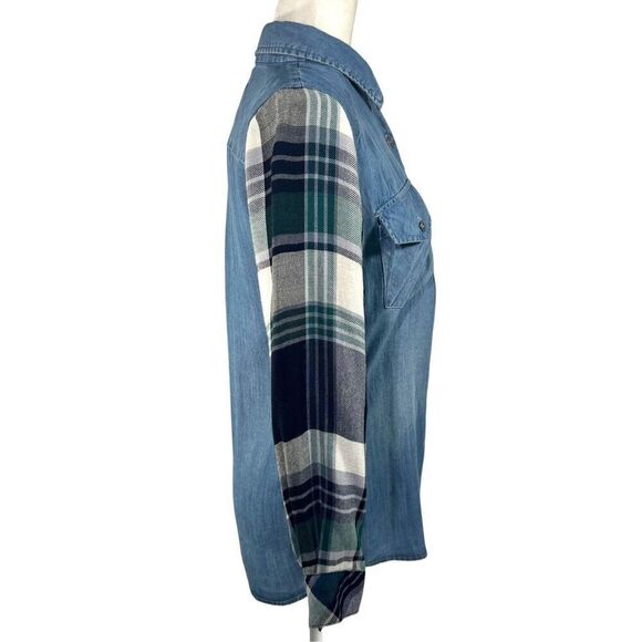 Rails Long Sleeve Shirt Women's Blue & Chambray Plaid Size XSmall - Picture 5 of 10